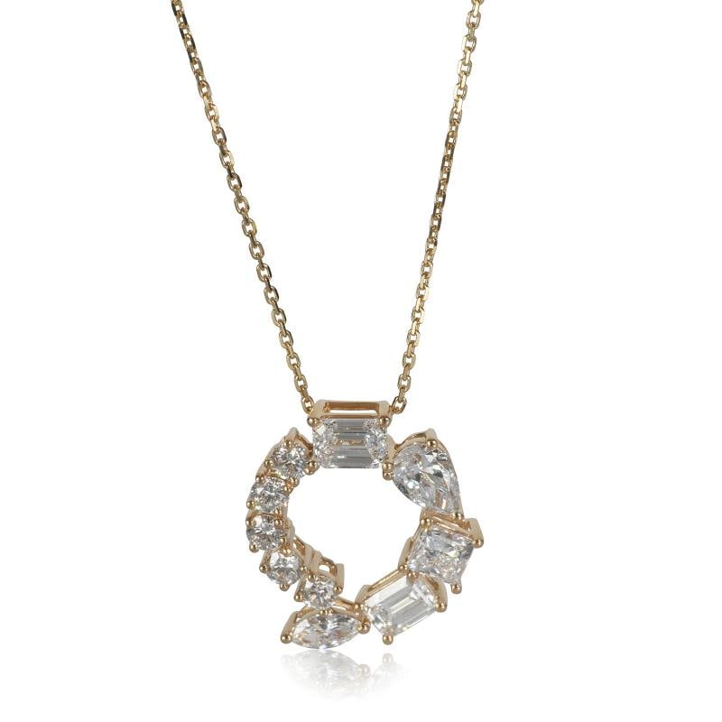 2.74 ctw Yellow Gold Lab-Grown Diamond Pendant: Condition: New without tags,Pendant Shape: Mix,Necklace Length: 18 in,Country of Origin: US,Clasp/Buckle Type: Lobster Claw,Side Stone Type: Lab-Grown Diamond,Side Stone Weight (cts): 2.74,Metal
