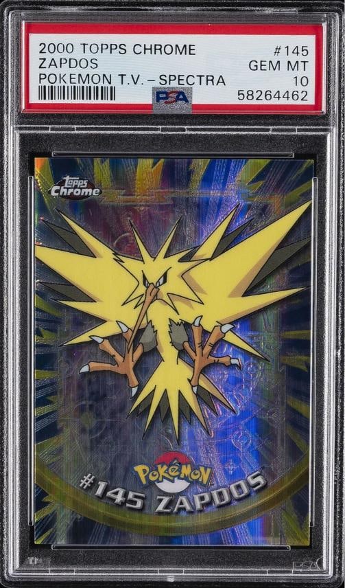 2000 TOPPS CHROME POKEMON T.V. SPECTRA #145 ZAPDOS PSA 10 (1 of 2)