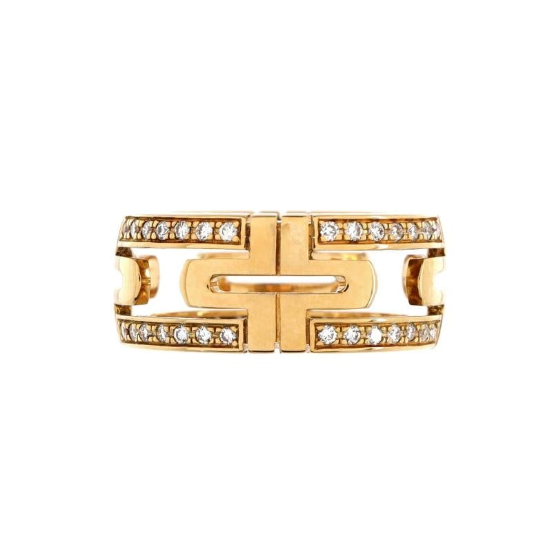 Bvlgari Parentesi Band Ring 18K Yellow Gold and Diamonds 8mm - 2