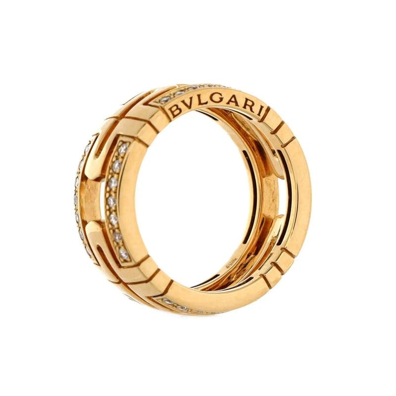 Bvlgari Parentesi Band Ring 18K Yellow Gold and Diamonds 8mm - 3