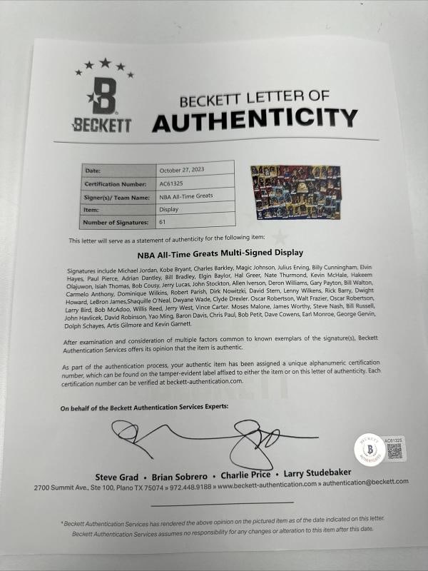 Michael Jordan Kobe Bryant LeBron James Signed Legends Of The Game Art - 2