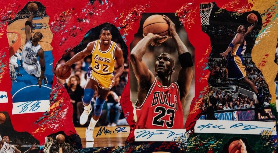 Michael Jordan Kobe Bryant LeBron James Signed Legends Of The Game Art - 5