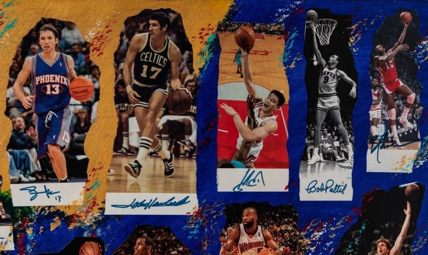 Michael Jordan Kobe Bryant LeBron James Signed Legends Of The Game Art - 6