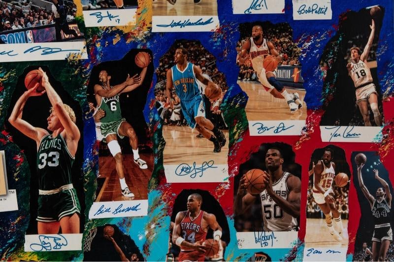 Michael Jordan Kobe Bryant LeBron James Signed Legends Of The Game Art - 7