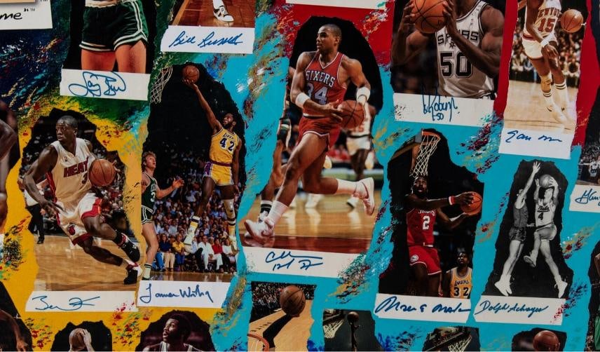 Michael Jordan Kobe Bryant LeBron James Signed Legends Of The Game Art - 9