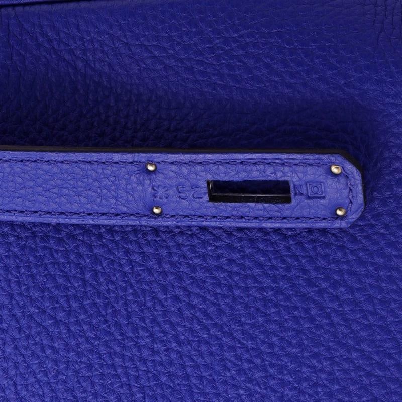 Hermes Kelly Handbag Blue Togo with Palladium Hardware 32 - 8