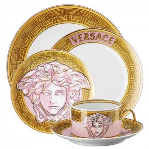 Versace Rosenthal Medusa Amplified Pink Coin 5 Piece Place Setting,Dinnerware (1 of 1)