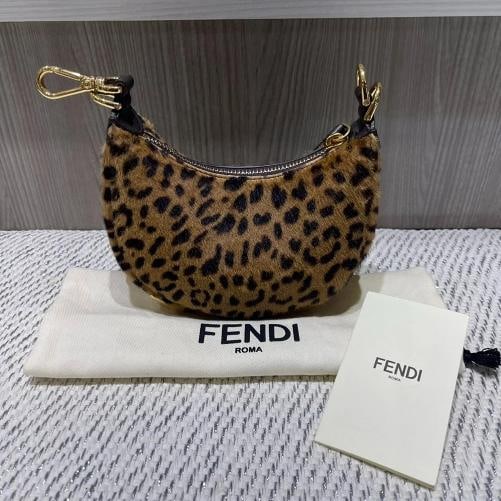 Fendi Fendigraphy Nano Hobo Bag Cavallino calfskin with Fendi Leo print (1 of 16)