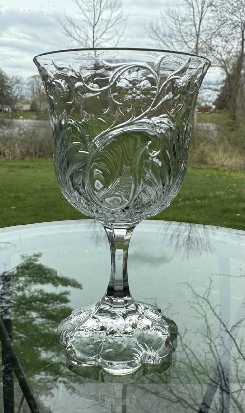 Rare Heavy Rock Crystal Webb Cut Glass Wine with Monogram (1 of 18)