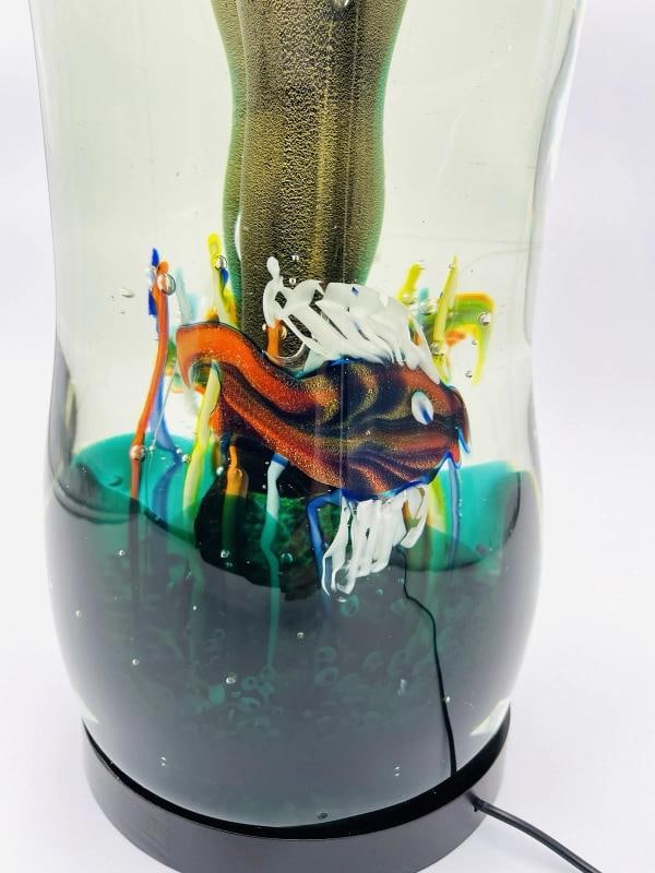 Massive Murano Aquarium Sculpture Elio Raffaeli Lovers Submerged 40lbs Stunning - 4