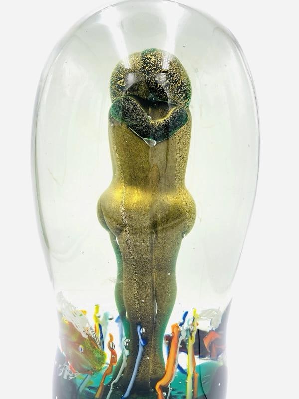 Massive Murano Aquarium Sculpture Elio Raffaeli Lovers Submerged 40lbs Stunning - 7