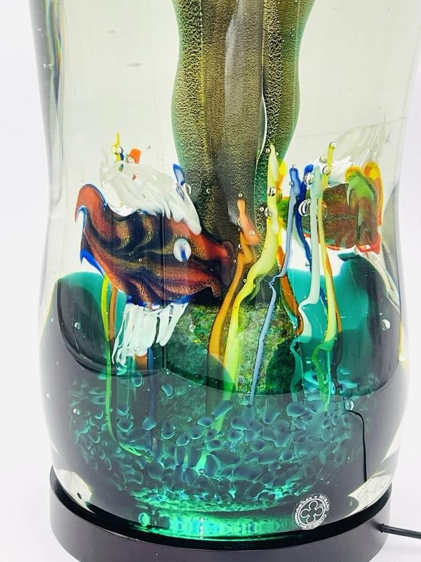 Massive Murano Aquarium Sculpture Elio Raffaeli Lovers Submerged 40lbs Stunning - 8