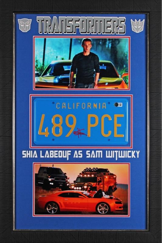 Shia LaBeouf Transformers Authentic Signed & Framed License Plate BAS Witnessed (1 of 2)