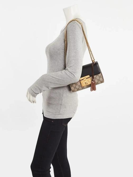 Gucci Beige/Black GG Supreme Coated Canvas Padlock Small Shoulder Bag - 2