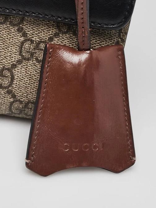 Gucci Beige/Black GG Supreme Coated Canvas Padlock Small Shoulder Bag - 5