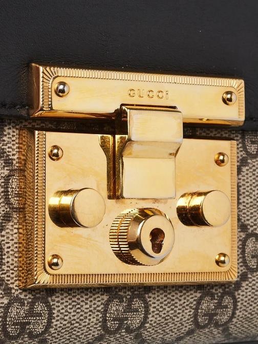 Gucci Beige/Black GG Supreme Coated Canvas Padlock Small Shoulder Bag - 6