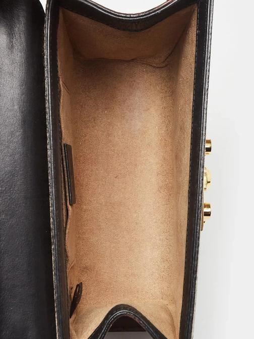 Gucci Beige/Black GG Supreme Coated Canvas Padlock Small Shoulder Bag - 9