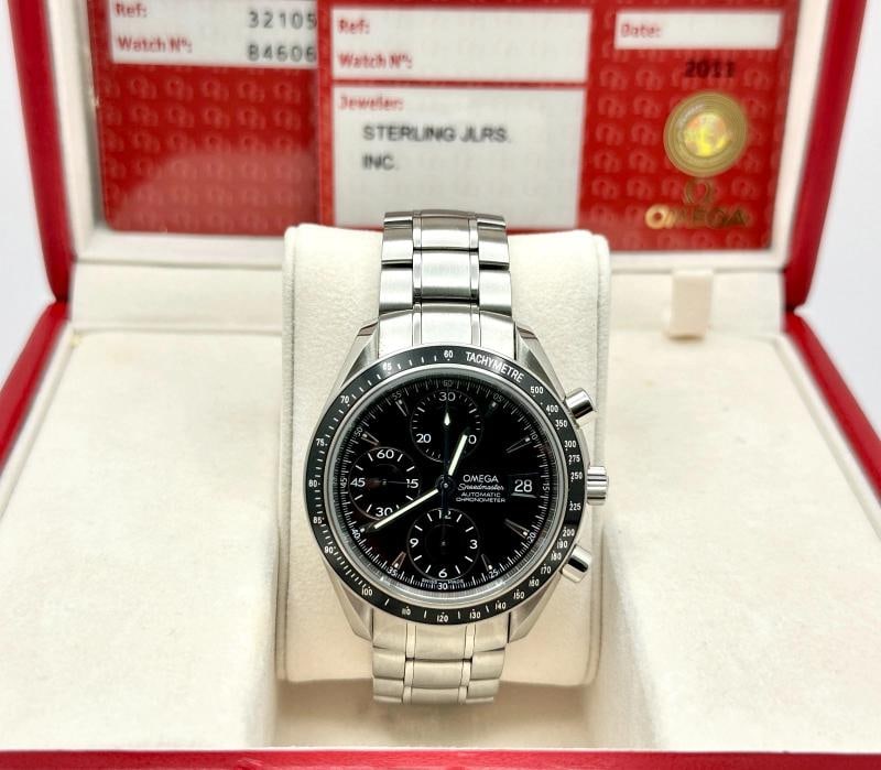 Omega Speedmaster Date 3210.50.00 40mm Stainless Steel Box Paper: Condition: Pre-owned - Excellent,Bezel Color: Black,Movement: Mechanical (Automatic,With Papers: Yes,Reference Number: 3210.50, 3210.50.00,Band/Strap: Bracelet,Brand: OMEGA,Case Color: Silver,Type:
