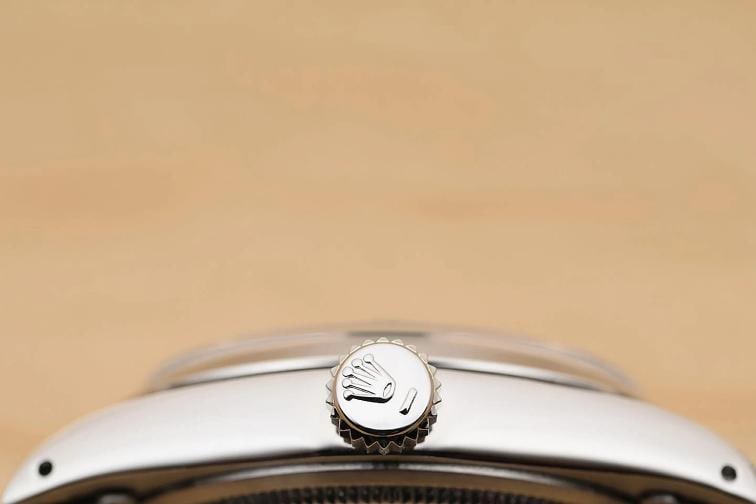 ROLEX OYSTER PERPETUAL DATE 1500 GREEN DIAL SMOOTH BEZEL STEEL 34MM WATCH - 9