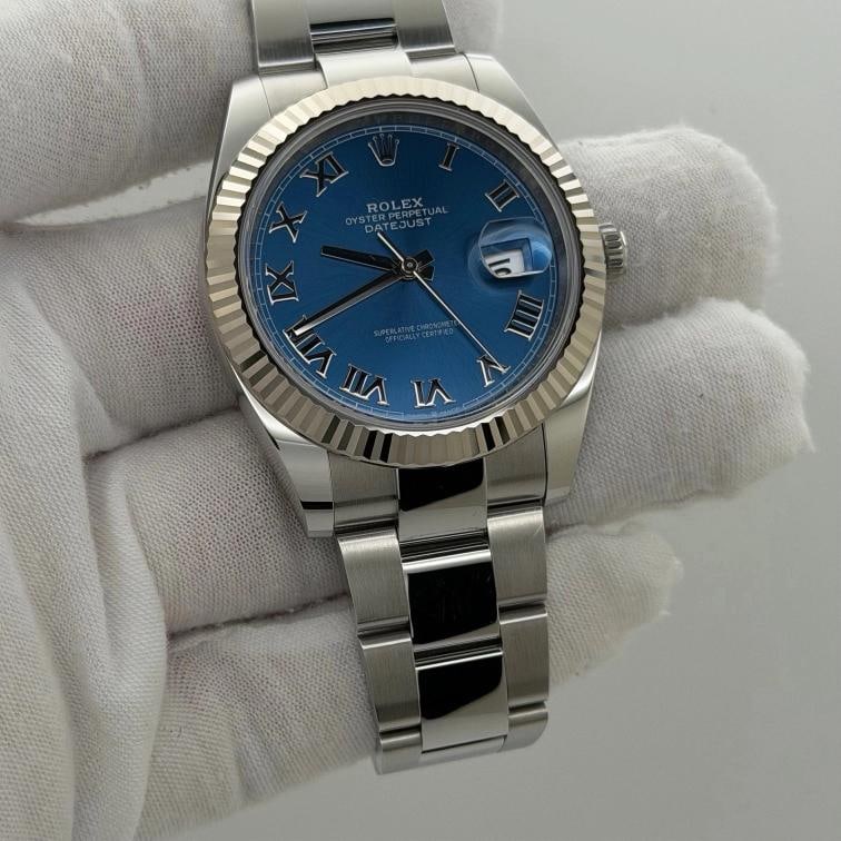 Rolex Datejust 41 126334 41mm Blue Azzurro Dial 18K White Gold Steel Box Paper - 2