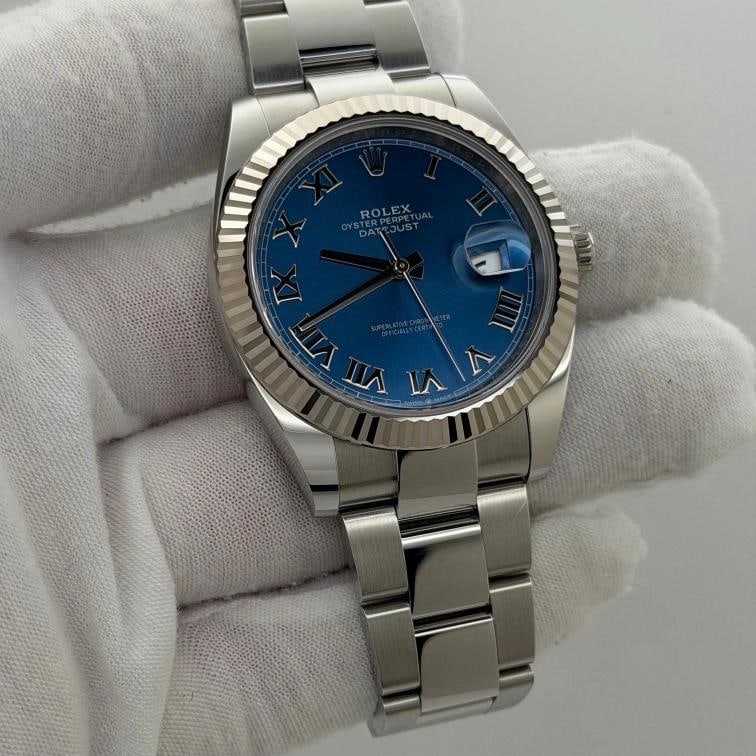 Rolex Datejust 41 126334 41mm Blue Azzurro Dial 18K White Gold Steel Box Paper - 4