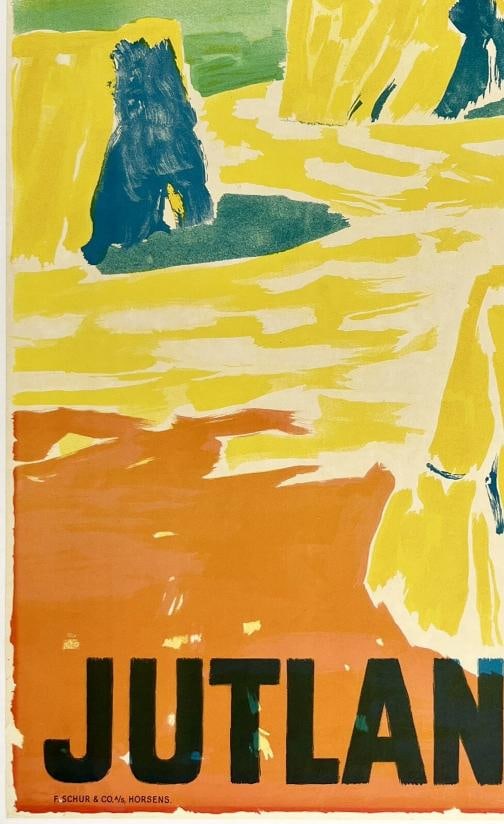 Original Vintage Poster JUTLAND DENMARK Danish Travel Tourism Danemark '39 LINEN - 4