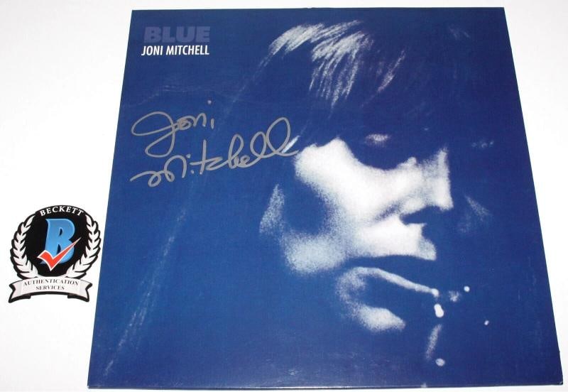JONI MITCHELL SIGNED 'BLUE' ALBUM VINYL RECORD LP PROOF BECKETT BAS COA (1 of 5)