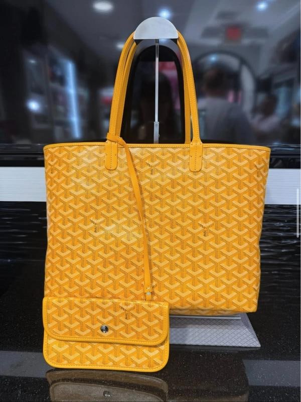Goyard Yellow Isabelle Tote: Condition: Pre-owned - Good,Brand: Goyard,Department: Women,Exterior Color: Yellow,Model: Goyard Isabelle,Style: Tote,Exterior Material: Coated Canvas,Country of Origin: France Low Estimate: