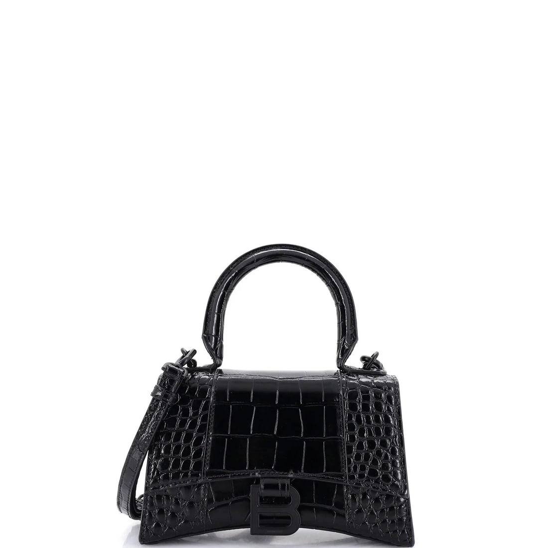 Balenciaga Hourglass Top Handle Bag Crocodile Embossed Leather XS (1 of 5)