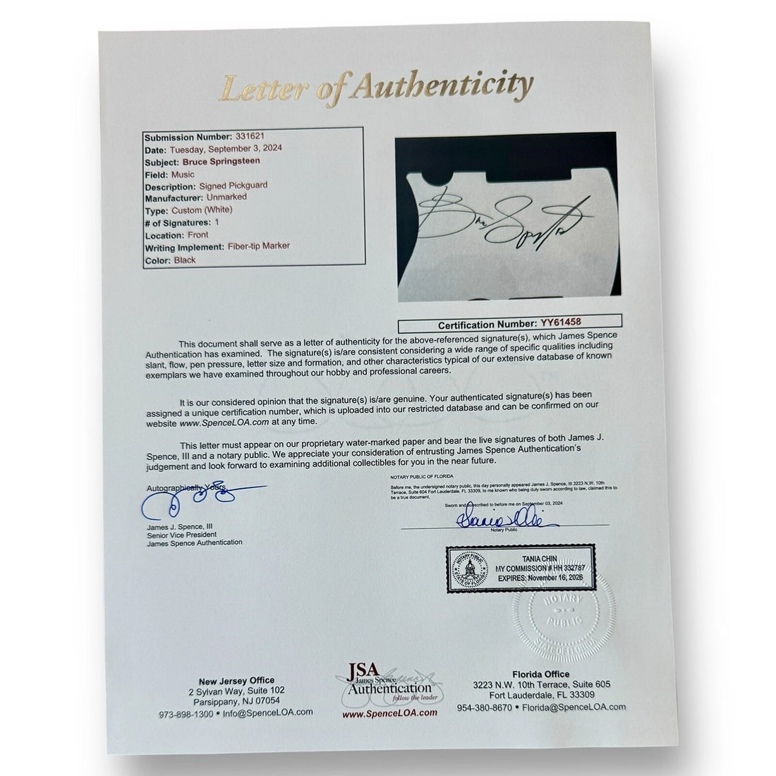 Bruce Springsteen Signed Custom Guitar (JSA LOA) - 4