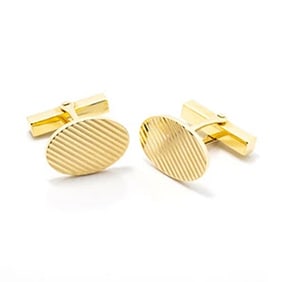 Tiffany & Co. 14 Karat Yellow Gold Oval Cufflinks Men's