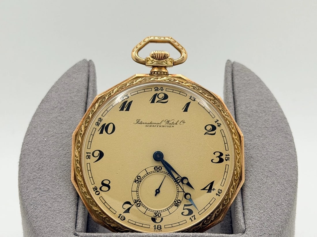 Vintage IWC Schaffhausen 1930s Pocket Watch 14k Yellow Gold Movement 887571 (1 of 13)