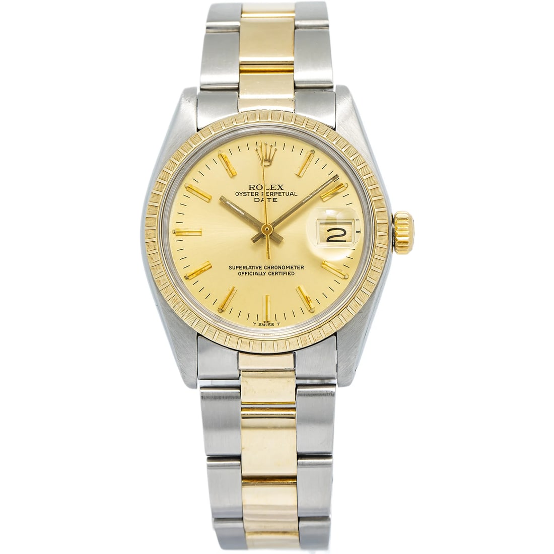 Rolex Oyster Perpetual Date 1505 18k Two Tone Oyster Auto Unisex Watch 34mm (1 of 6)