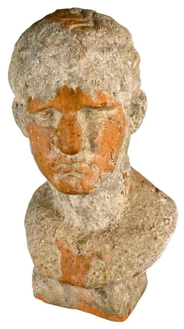 Antique Grand Tour Terracotta Bust Statue Roman General Marcus Vipsanius Agrippa (1 of 17)