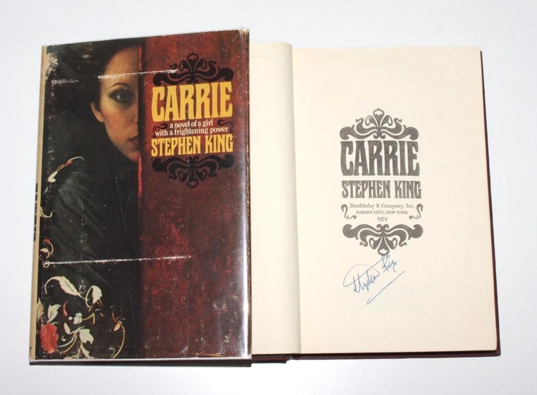 STEPHEN KING SIGNED 'CARRIE' 1st/1st EDITION PRINTING HARDCOVER BOOK 1974 P6 (1 of 18)