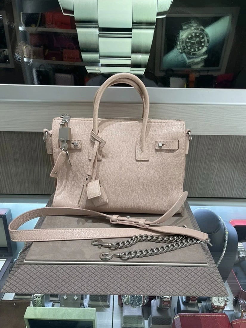 YSL Saint Laurent Classic Sac De Jour Small Grained Leather – Blush Pink (2018): Condition: Pre-owned - Good,Brand: Saint Laurent,Department: Women,Occasion: Casual and Business,Size: Small,Lining Material: Fabric, Leather,Exterior Color: Blush Pink,Model: ysl sac,Style: