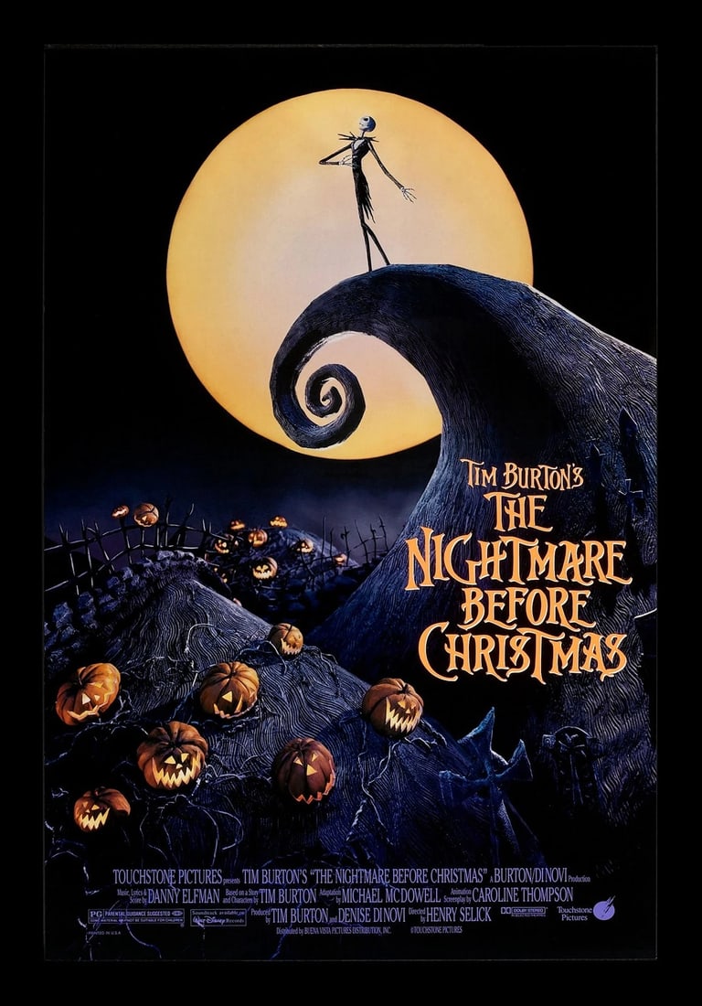 NIGHTMARE BEFORE CHRISTMAS VINTAGE ORIGINAL MOVIE POSTER 1993 (1 of 1)