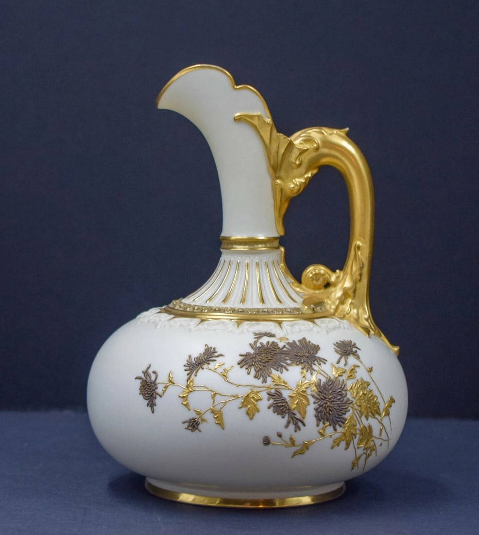 Antique Royal Worcester Hand Painted Fine Ewer (1 of 7)