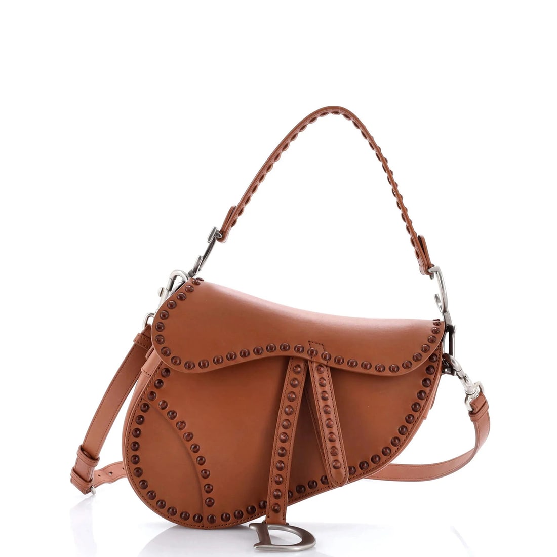 Christian Dior Saddle Handbag with Strap Studded Leather Medium (1 of 6)
