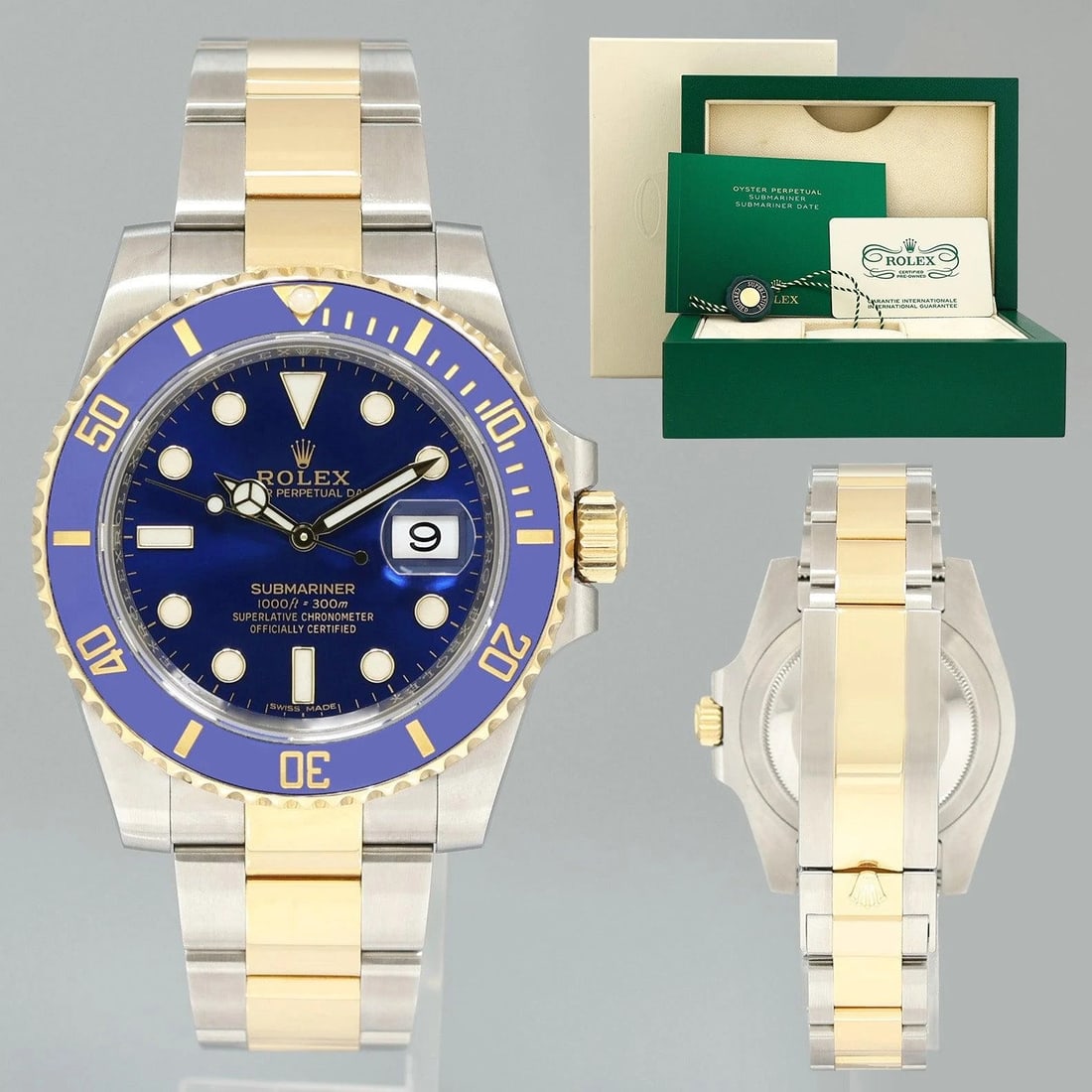 2025 CPO PAPERS Rolex Submariner Blue Ceramic 116613LB Two Tone Yellow Gold (1 of 7)