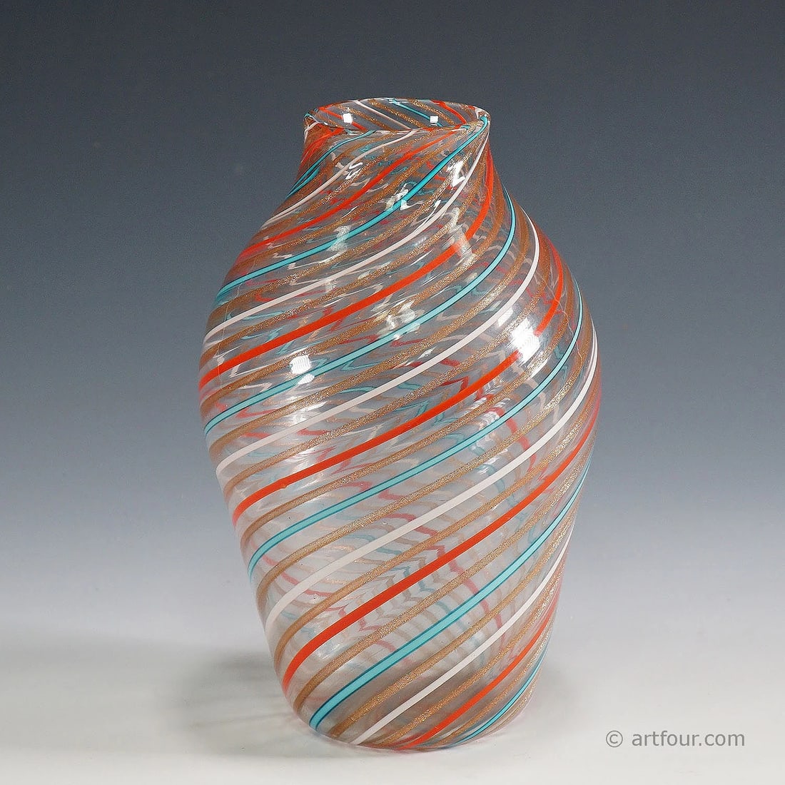 Fratelli Toso Multicoloured a Canne Vase, Murano, Italy ca. 1965 (1 of 6)