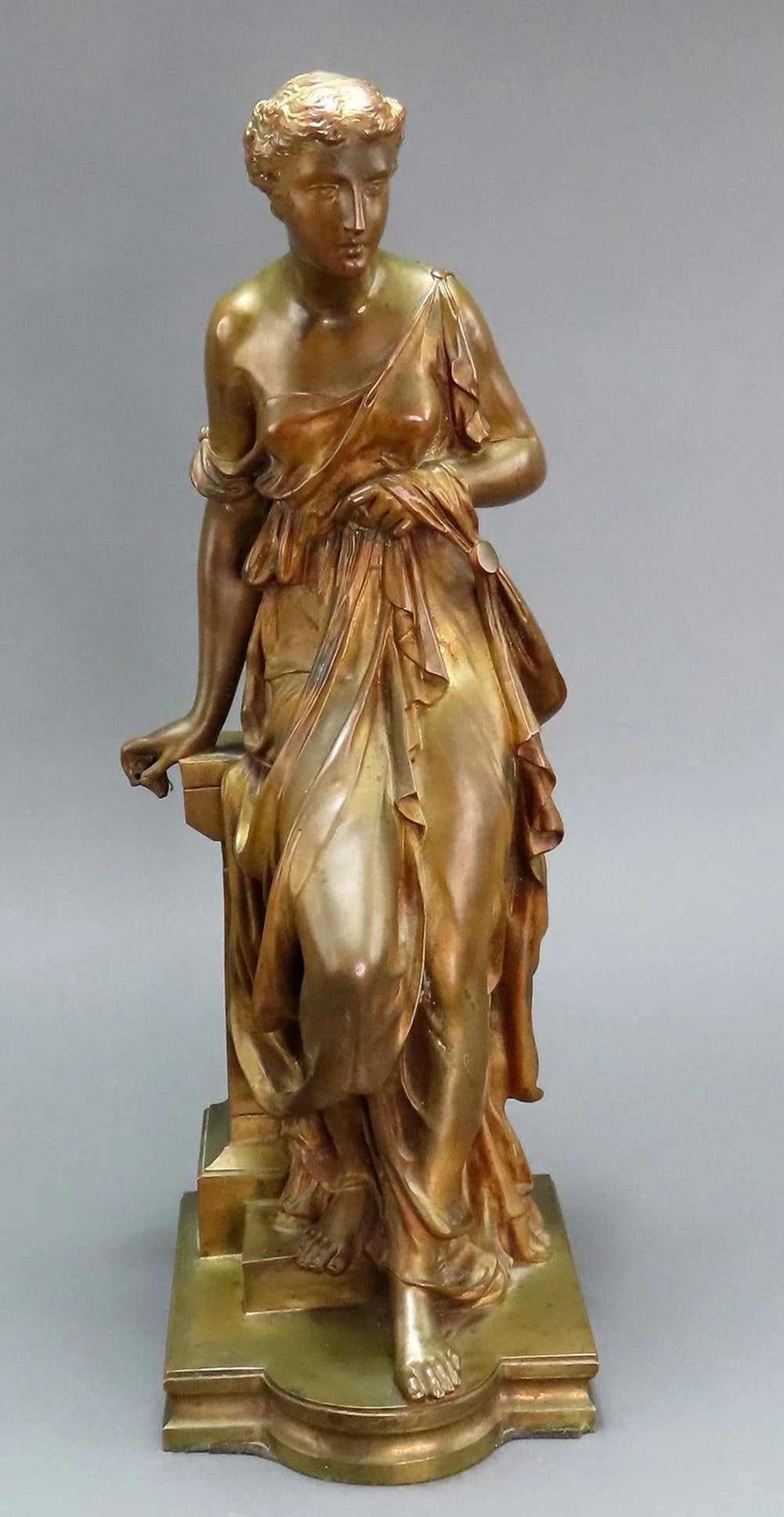 Mid/Late 1800s Continental European Bronze Statue Psyche Young Greek Woman (1 of 6)