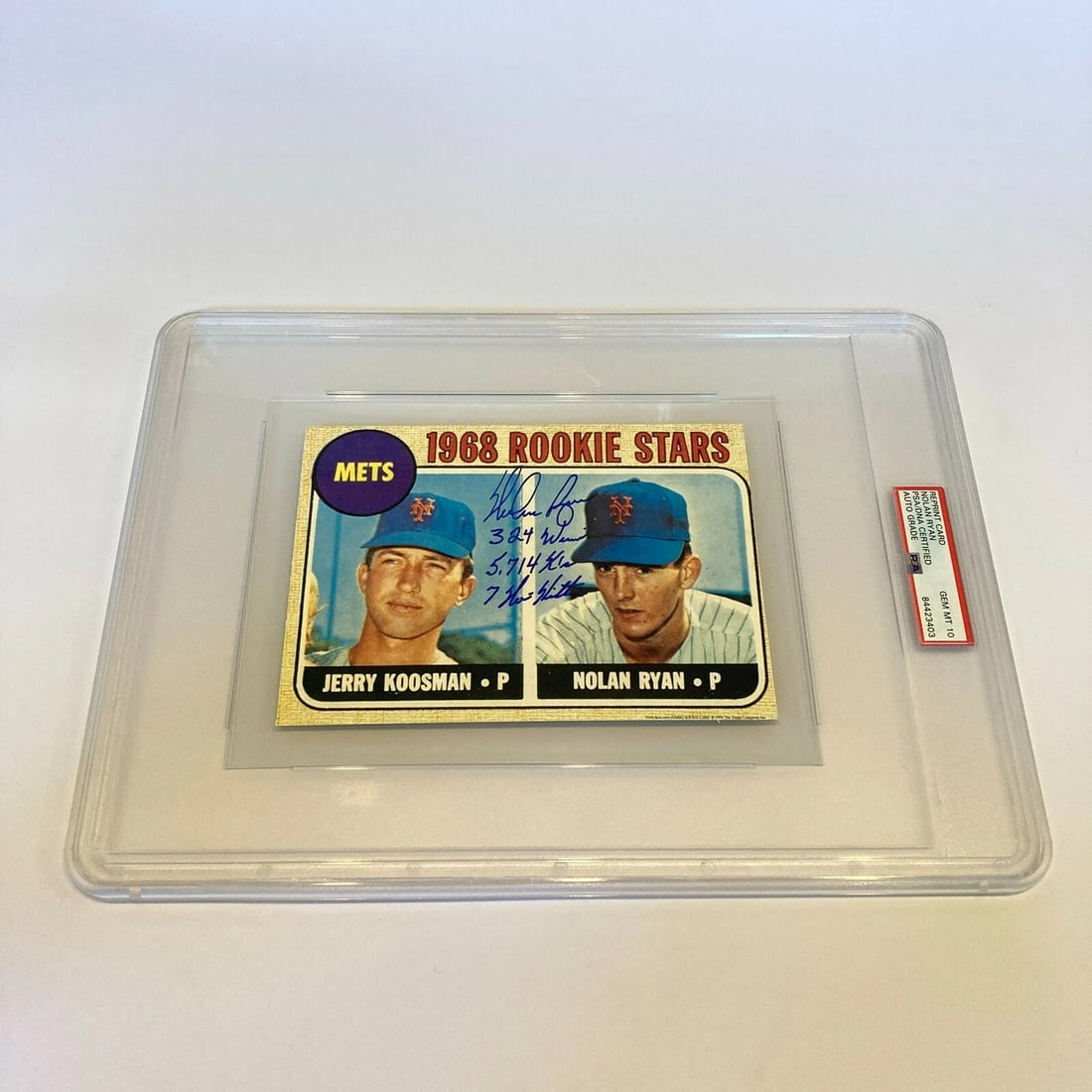 Nolan Ryan Signed Heavily Inscribed Jumbo 1968 Topps RC RP PSA DNA GEM MINT 10 (1 of 5)