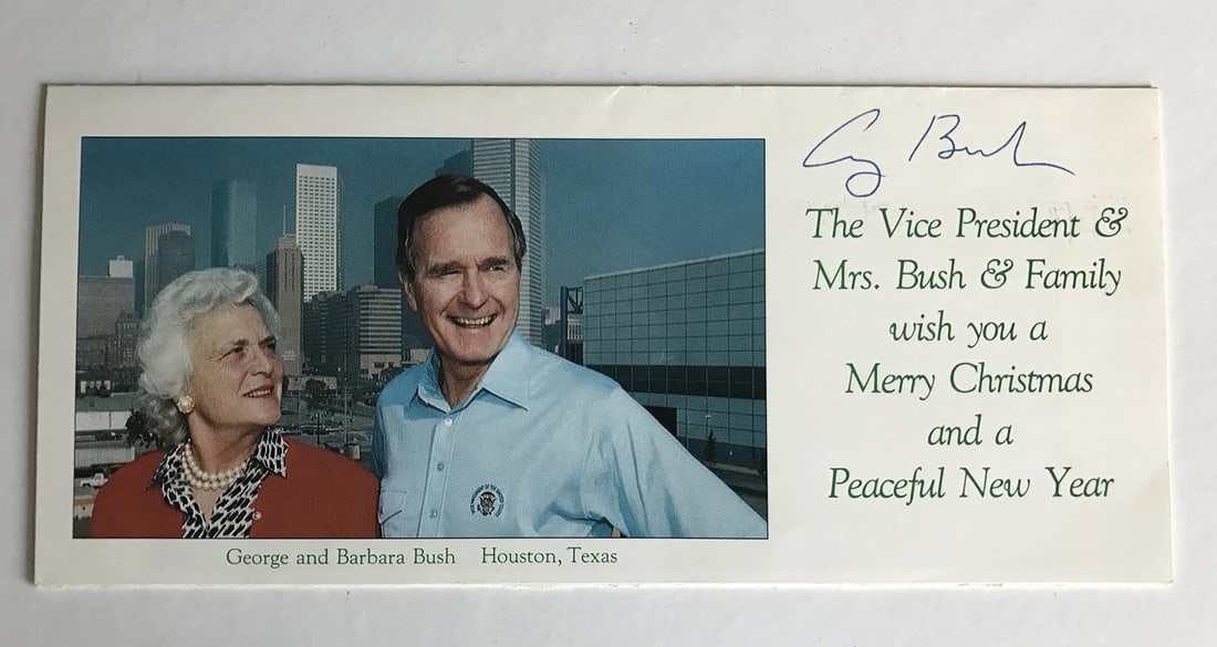 George H.W. Bush Signed Christmas Card JSA COA Autograph President HW W. (1 of 11)