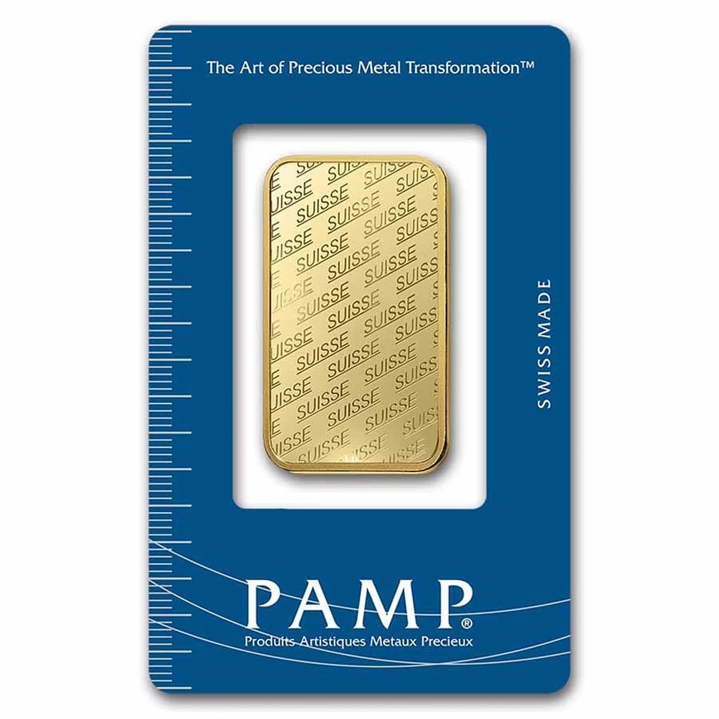 1 oz Gold Bar PAMP Suisse New Design .9999 Fine Sealed in Assay (1 of 3)