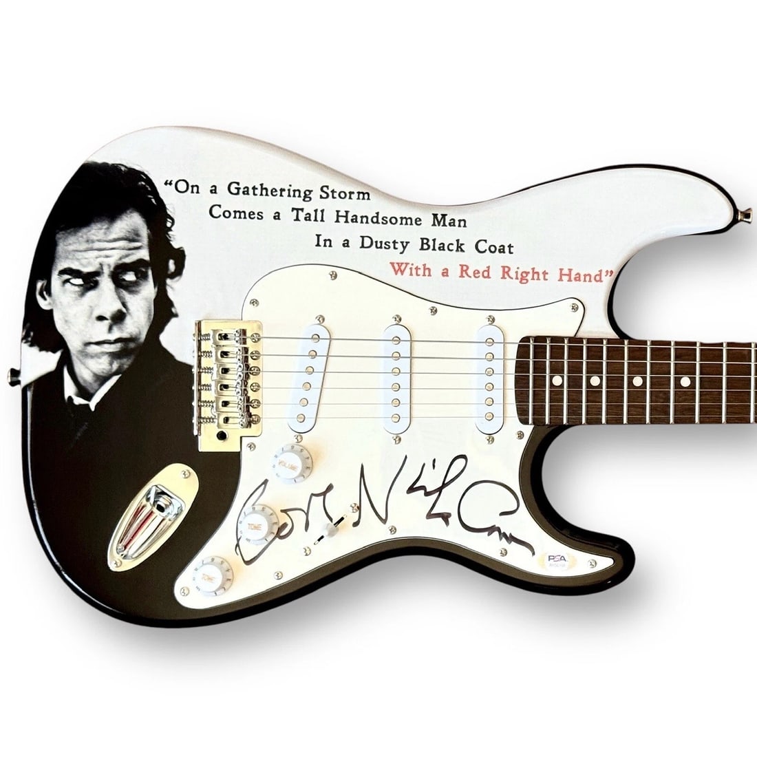 NICK CAVE Signed Guitar Custom 1/1 Graphics PSA COA NICK CAVE & THE BAD SEEDS ? (1 of 3)