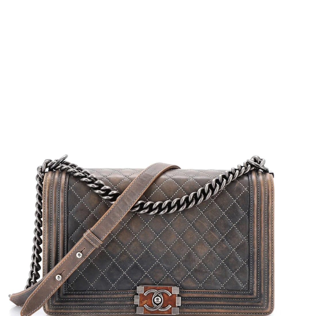 Chanel Boy Flap Bag Quilted Washed Calfskin New Medium (1 of 7)