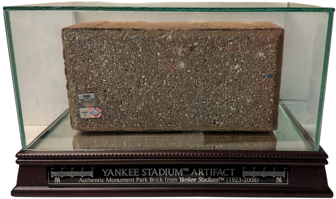 1923-2008 Old Yankee Stadium Monument Park Brick , Glass Case - Steiner/MLB Holo (1 of 4)