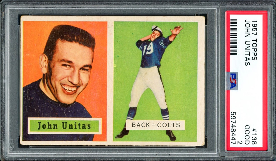 Johnny Unitas 1957 Topps Card #138 Baltimore Colts PSA 2 (1 of 2)
