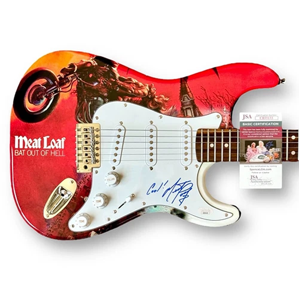 MEAT LOAF Signed Guitar Custom Graphics JSA COA BAT OUTTA HELL (1 of 1)